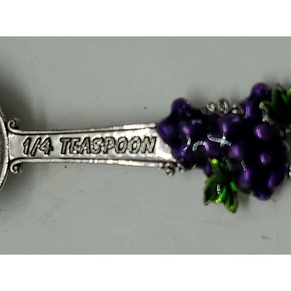 Measuring Spoon Replacement 1/4 Tsp Grape Wine Silver Tone Ganz Zinc - Picture 3 of 7